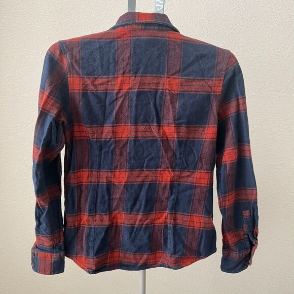 Patagonia Worn Wear Fjord Flannel Shirt Womens Small Blue Red Plaid Org Cotton - Picture 2 of 5